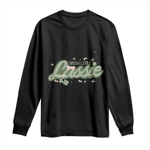 Cute St Patricks Day Long Sleeve Shirt Sassy Little Lassie for Girl Kids TS02 Black Print Your Wear