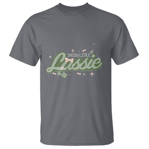 Cute St. Patricks Day T Shirt Sassy Little Lassie for Girl Kids TS02 Charcoal Printyourwear