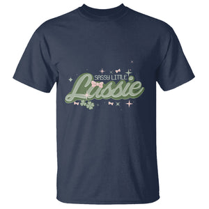 Cute St. Patricks Day T Shirt Sassy Little Lassie for Girl Kids TS02 Navy Printyourwear