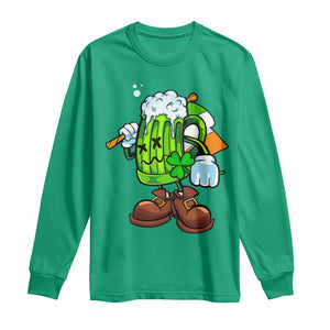 Funny St Patricks Day Drinking Long Sleeve Shirt Irish Beer Ireland Flag TS02 Irish Green Print Your Wear