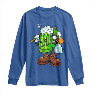 Funny St Patricks Day Drinking Long Sleeve Shirt Irish Beer Ireland Flag TS02 Royal Blue Print Your Wear