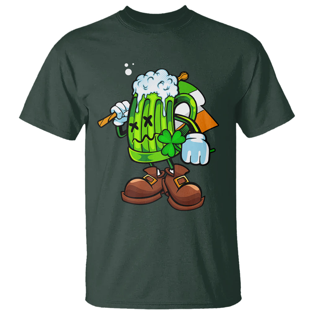 Funny St. Patricks Day Drinking T Shirt Irish Beer Ireland Flag TS02 Dark Forest Green Printyourwear