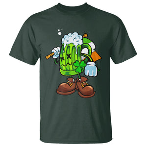 Funny St. Patricks Day Drinking T Shirt Irish Beer Ireland Flag TS02 Dark Forest Green Printyourwear