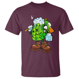 Funny St. Patricks Day Drinking T Shirt Irish Beer Ireland Flag TS02 Maroon Printyourwear