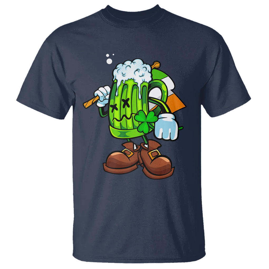 Funny St. Patricks Day Drinking T Shirt Irish Beer Ireland Flag TS02 Navy Printyourwear