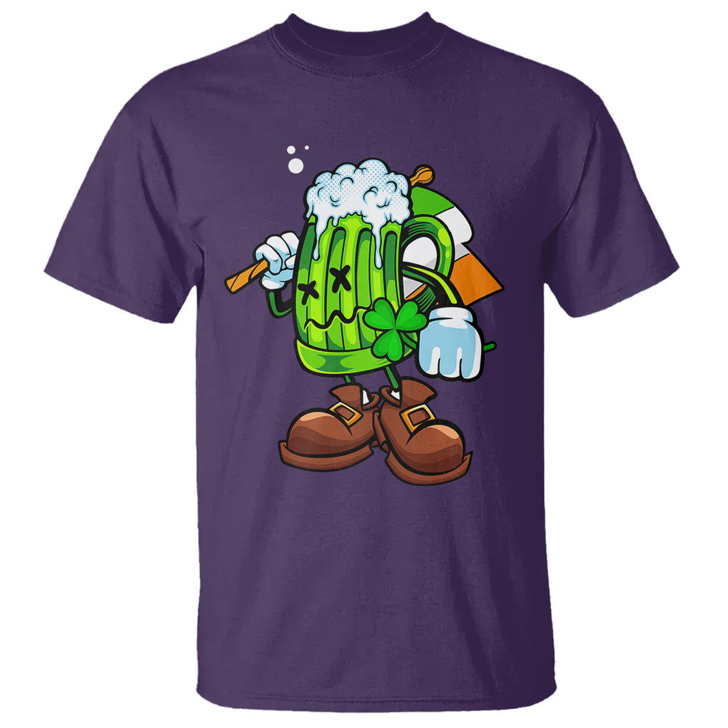 Funny St. Patricks Day Drinking T Shirt Irish Beer Ireland Flag TS02 Purple Printyourwear