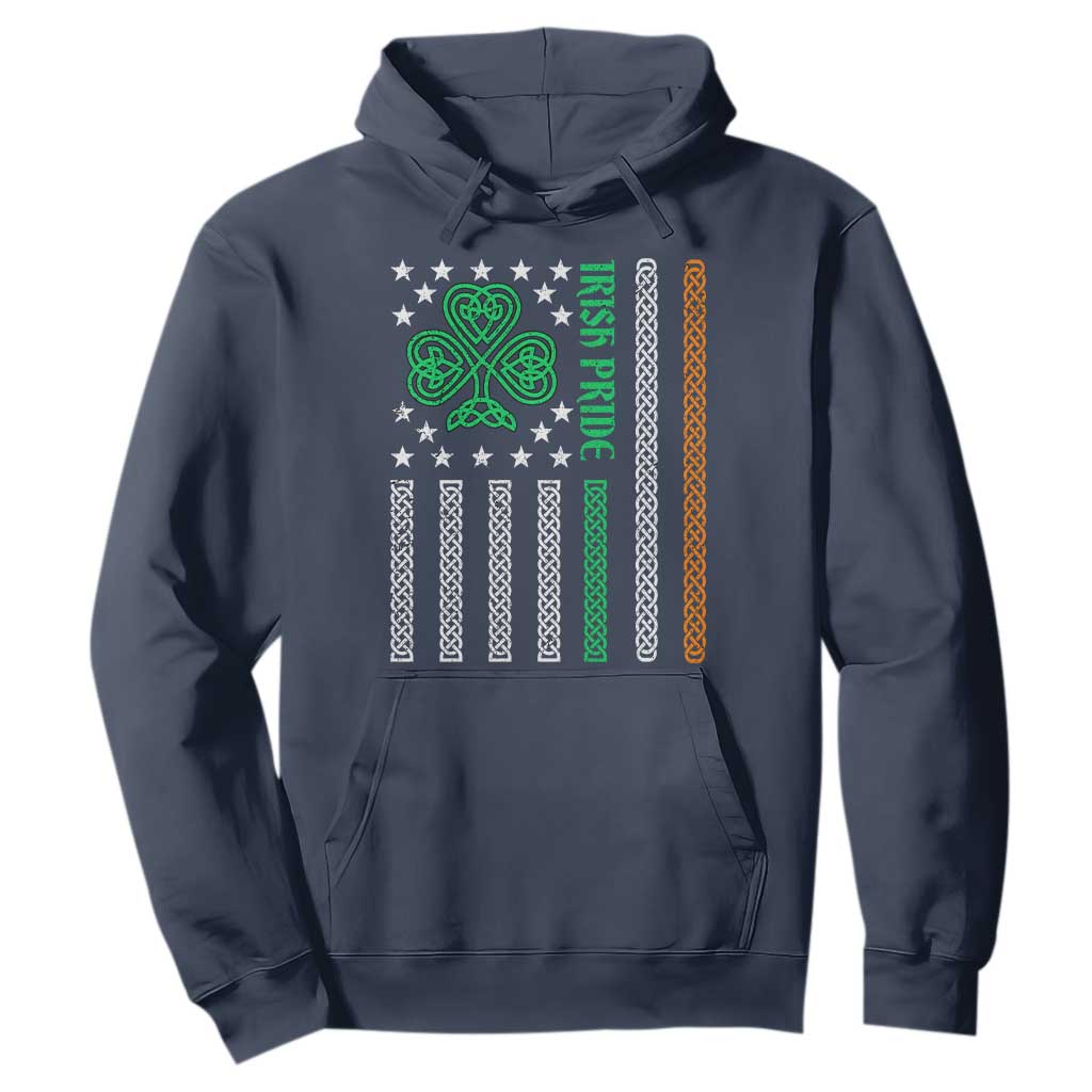 Irish Pride Hoodie Celtic Knot Ireland Flag Shamrock St. Patricks Day TS02 Navy Printyourwear