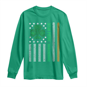 Irish Pride Long Sleeve Shirt Celtic Knot Ireland Flag Shamrock St. Patricks Day TS02 Irish Green Print Your Wear