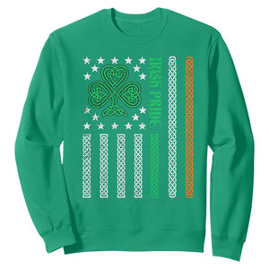Irish Pride Sweatshirt Celtic Knot Ireland Flag Shamrock St. Patricks Day TS02 Irish Green Printyourwear