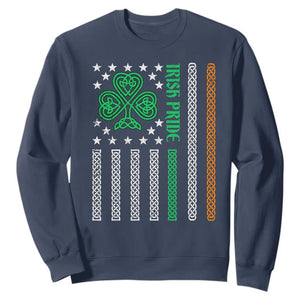 Irish Pride Sweatshirt Celtic Knot Ireland Flag Shamrock St. Patricks Day TS02 Navy Printyourwear