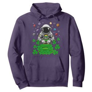 Funny St. Patricks Day Astronaut Hoodie Outer Space Leprechaun TS02 Purple Printyourwear