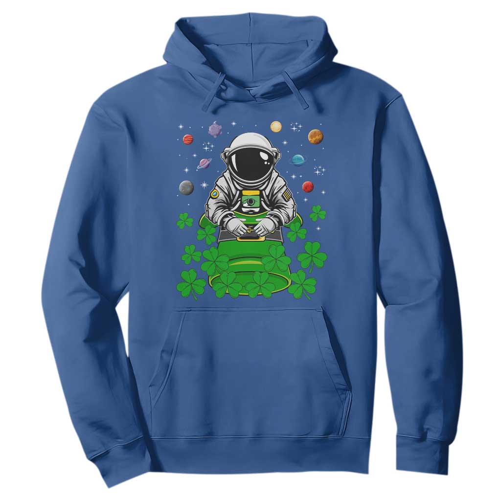 Funny St. Patricks Day Astronaut Hoodie Outer Space Leprechaun TS02 Royal Blue Printyourwear