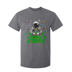 Funny St Patricks Day Astronaut T Shirt For Kid Outer Space Leprechaun TS02 Charcoal Print Your Wear