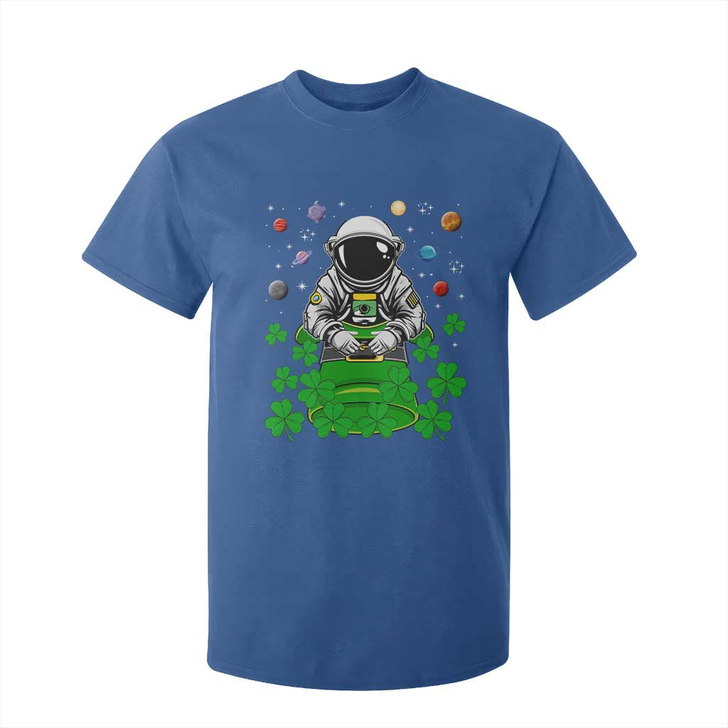 Funny St Patricks Day Astronaut T Shirt For Kid Outer Space Leprechaun TS02 Royal Blue Print Your Wear