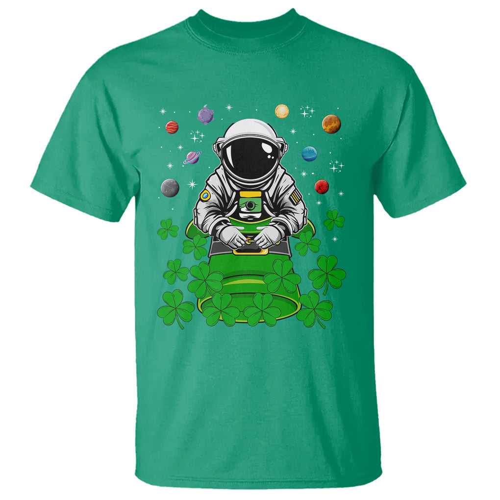 Funny St. Patricks Day Astronaut T Shirt Outer Space Leprechaun TS02 Irish Green Printyourwear
