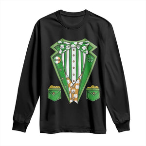 Funny St Patricks Day Long Sleeve Shirt Leprechaun Costume for Boys Kids Men TS02 Black Print Your Wear