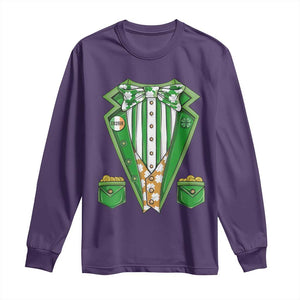 Funny St Patricks Day Long Sleeve Shirt Leprechaun Costume for Boys Kids Men TS02 Purple Print Your Wear