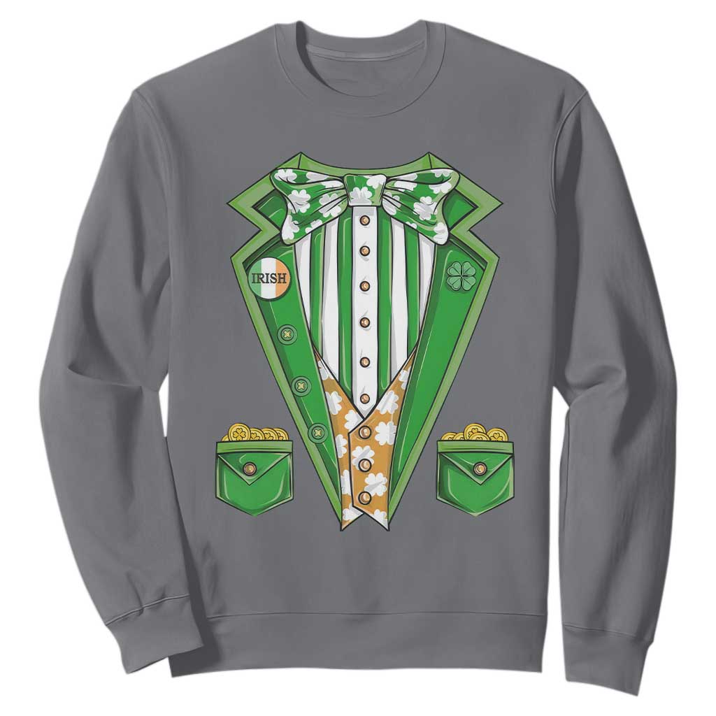 Funny St. Patricks Day Sweatshirt Leprechaun Costume for Boys Kids Men TS02 Charcoal Printyourwear