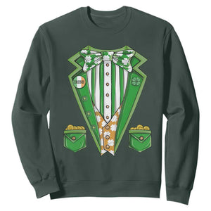Funny St. Patricks Day Sweatshirt Leprechaun Costume for Boys Kids Men TS02 Dark Forest Green Printyourwear