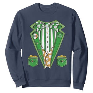 Funny St. Patricks Day Sweatshirt Leprechaun Costume for Boys Kids Men TS02 Navy Printyourwear