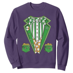 Funny St. Patricks Day Sweatshirt Leprechaun Costume for Boys Kids Men TS02 Purple Printyourwear