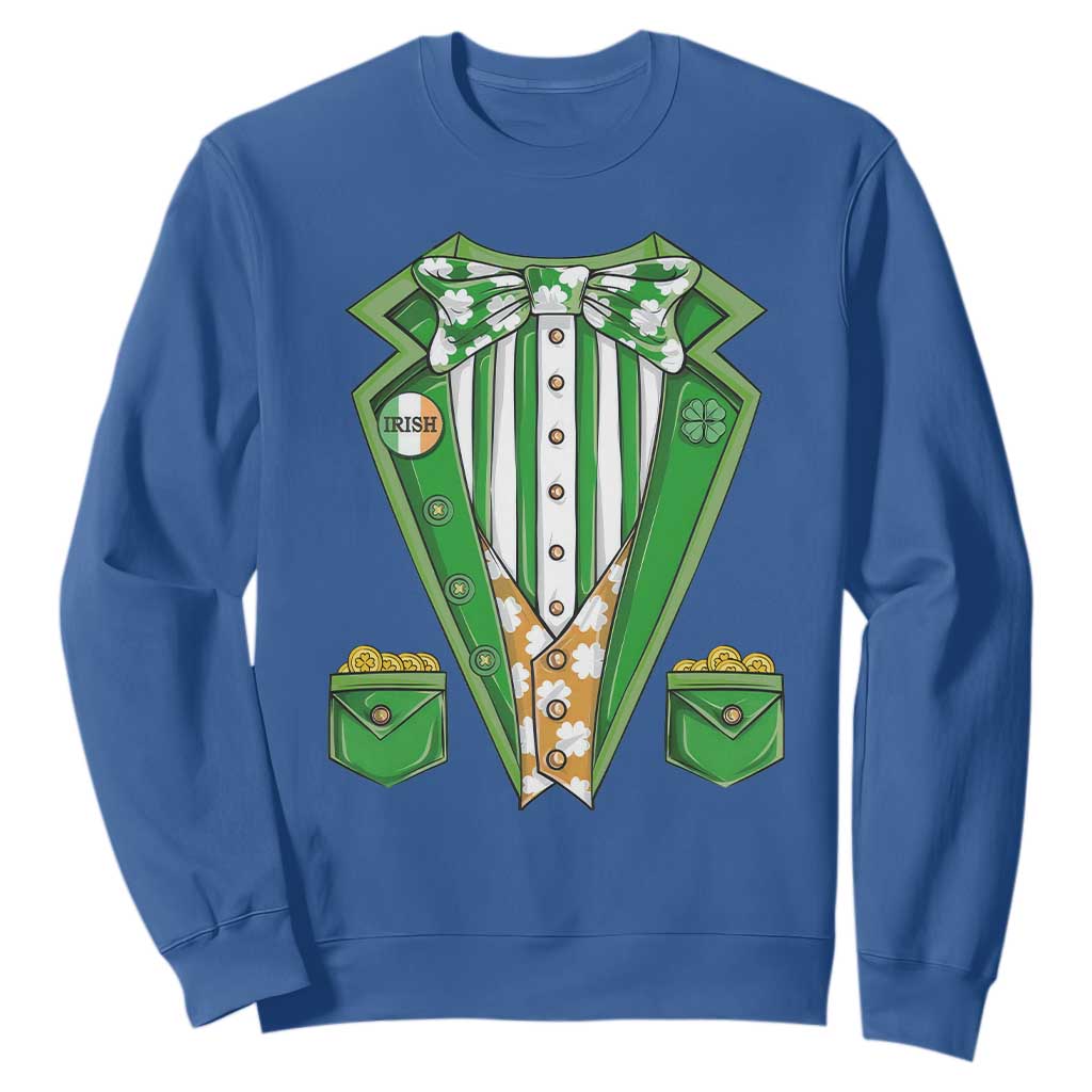 Funny St. Patricks Day Sweatshirt Leprechaun Costume for Boys Kids Men TS02 Royal Blue Printyourwear
