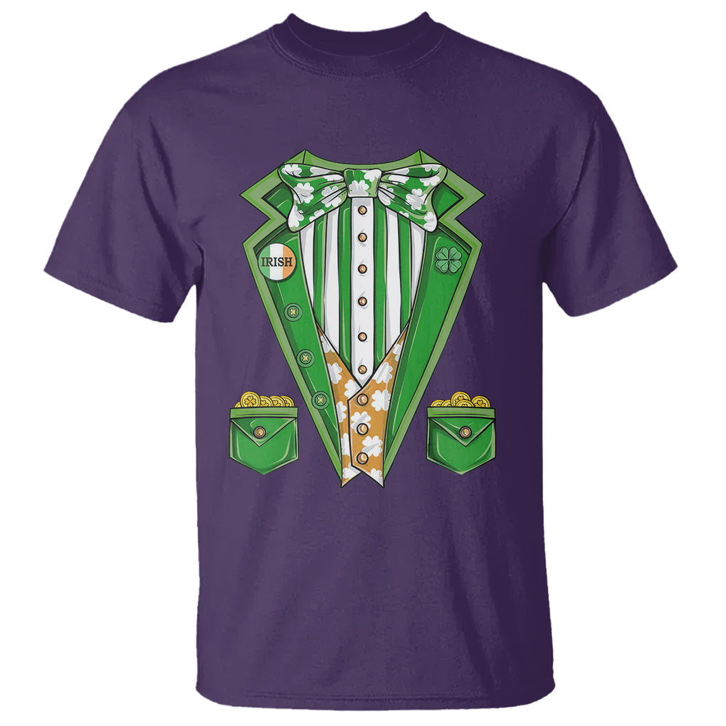 Funny St. Patricks Day T Shirt Leprechaun Costume for Boys Kids Men TS02 Purple Printyourwear