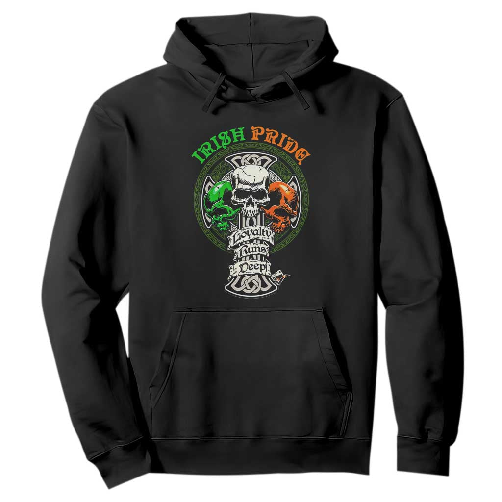 Irish Pride Skull Hoodie Celtic Cross Ireland Flag St. Patricks Day TS02 Black Printyourwear
