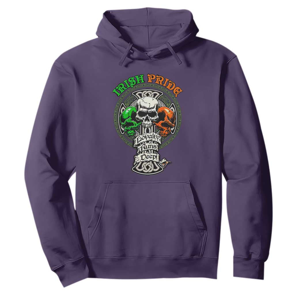 Irish Pride Skull Hoodie Celtic Cross Ireland Flag St. Patricks Day TS02 Purple Printyourwear