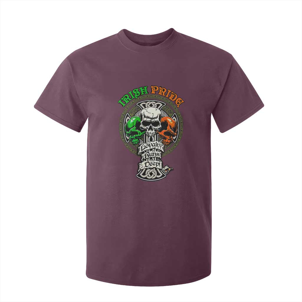 Irish Pride Skull T Shirt For Kid Celtic Cross Ireland Flag St. Patricks Day TS02 Maroon Print Your Wear