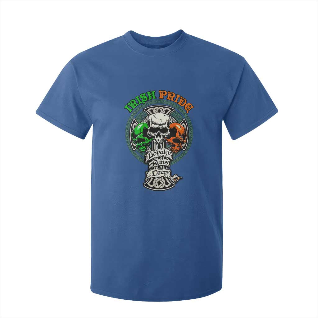 Irish Pride Skull T Shirt For Kid Celtic Cross Ireland Flag St. Patricks Day TS02 Royal Blue Print Your Wear