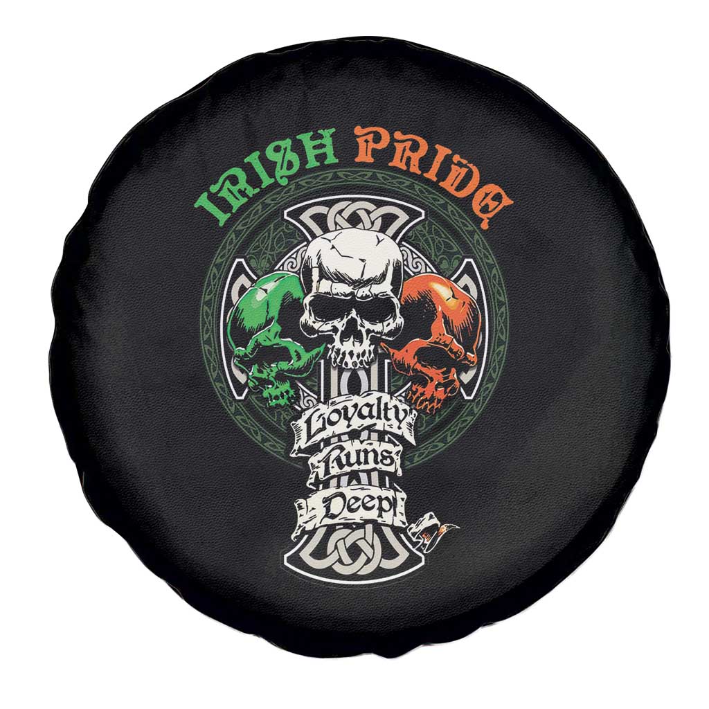 Irish Pride Skull Spare Tire Cover Celtic Cross Ireland Flag St. Patricks Day TS02 Print Your Wear