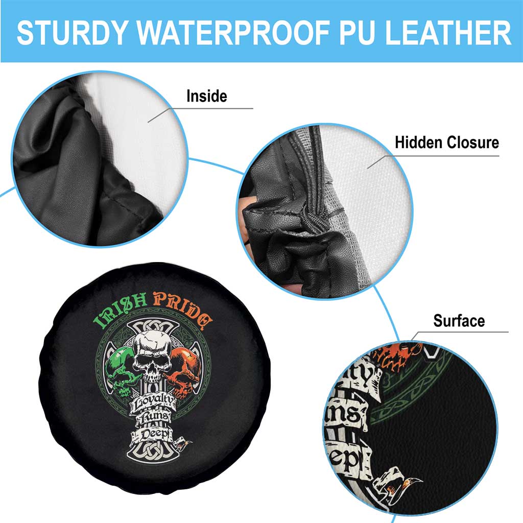 Irish Pride Skull Spare Tire Cover Celtic Cross Ireland Flag St. Patricks Day TS02 Print Your Wear