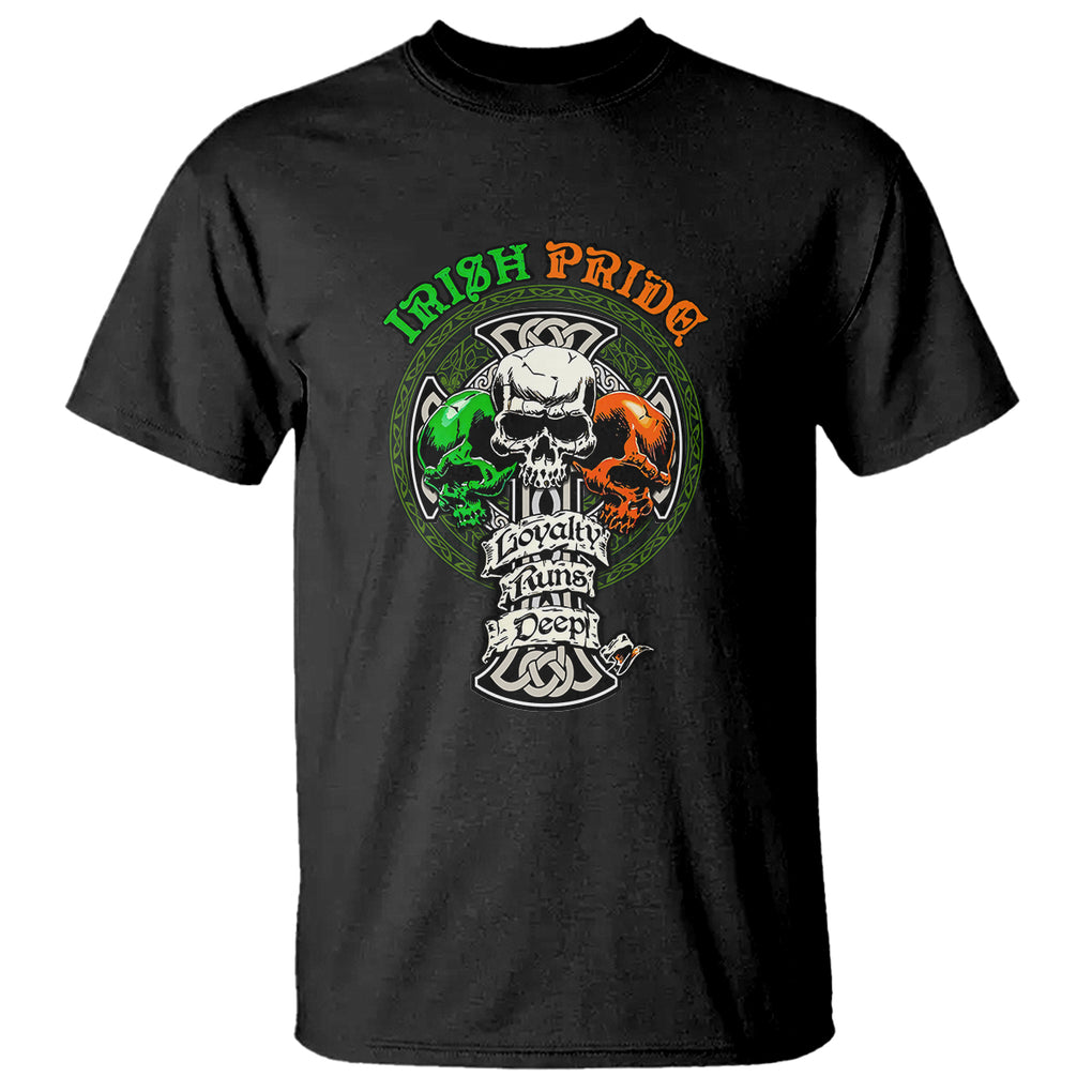 Irish Pride Skull T Shirt Celtic Cross Ireland Flag St. Patricks Day TS02 Black Printyourwear