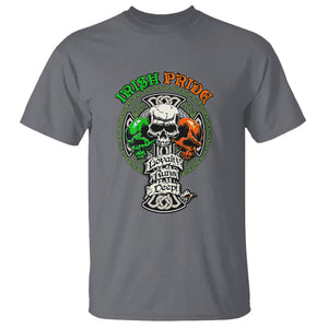 Irish Pride Skull T Shirt Celtic Cross Ireland Flag St. Patricks Day TS02 Charcoal Printyourwear