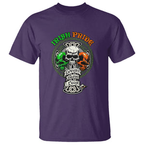 Irish Pride Skull T Shirt Celtic Cross Ireland Flag St. Patricks Day TS02 Purple Printyourwear