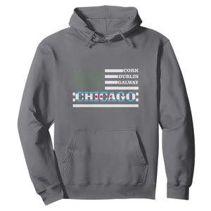 Chicago St Patrick's Day Hoodie Cork Dublin Galway South Side Irish Flag TS02 Charcoal Printyourwear