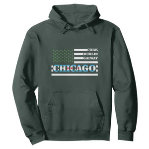 Chicago St Patrick's Day Hoodie Cork Dublin Galway South Side Irish Flag TS02 Dark Forest Green Printyourwear