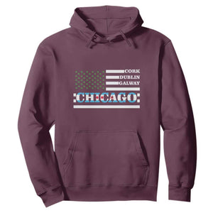 Chicago St Patrick's Day Hoodie Cork Dublin Galway South Side Irish Flag TS02 Maroon Printyourwear