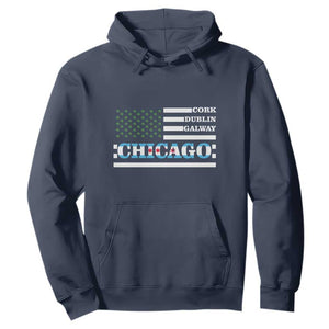 Chicago St Patrick's Day Hoodie Cork Dublin Galway South Side Irish Flag TS02 Navy Printyourwear