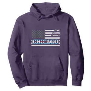 Chicago St Patrick's Day Hoodie Cork Dublin Galway South Side Irish Flag TS02 Purple Printyourwear