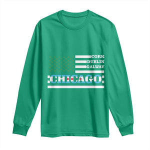 Chicago St Patricks Day Long Sleeve Shirt Cork Dublin Galway South Side Irish Flag TS02 Irish Green Print Your Wear