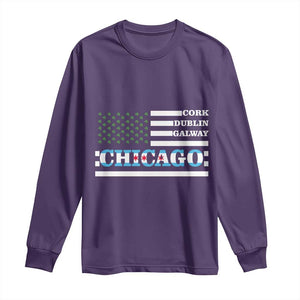 Chicago St Patricks Day Long Sleeve Shirt Cork Dublin Galway South Side Irish Flag TS02 Purple Print Your Wear