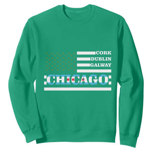 Chicago St Patrick's Day Sweatshirt Cork Dublin Galway South Side Irish Flag TS02 Irish Green Printyourwear