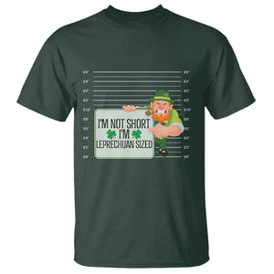 Funny St. Patricks Day T Shirt I'm Not Short I'm Leprechaun Sized Mugshot TS02 Dark Forest Green Printyourwear