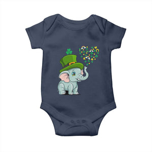 Cute Elephant St Patricks Day Baby Onesie for Boys Girls TS02 Navy Print Your Wear