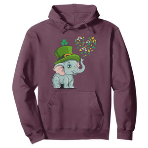 Cute Elephant St. Patricks Day Hoodie for Boys Girls TS02 Maroon Printyourwear