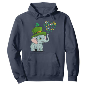 Cute Elephant St. Patricks Day Hoodie for Boys Girls TS02 Navy Printyourwear