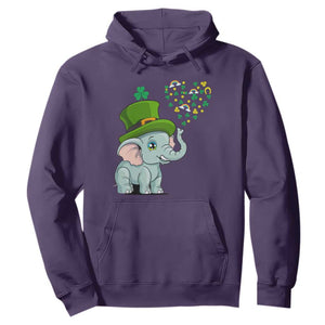 Cute Elephant St. Patricks Day Hoodie for Boys Girls TS02 Purple Printyourwear