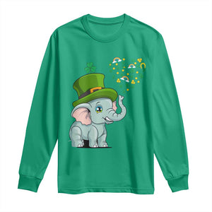 Cute Elephant St Patricks Day Long Sleeve Shirt for Boys Girls TS02 Irish Green Print Your Wear